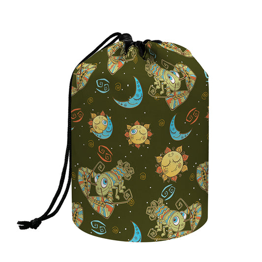 Cute Cartoon Cancer Pattern Print Drawstring Makeup Bag