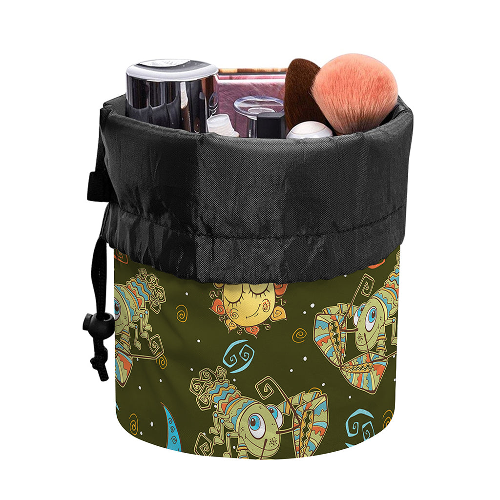 Cute Cartoon Cancer Pattern Print Drawstring Makeup Bag