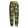 Cute Cartoon Cancer Pattern Print Fleece Lined Knit Pants