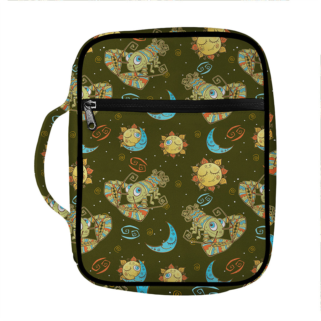 Cute Cartoon Cancer Pattern Print Front Pocket Bible Bag