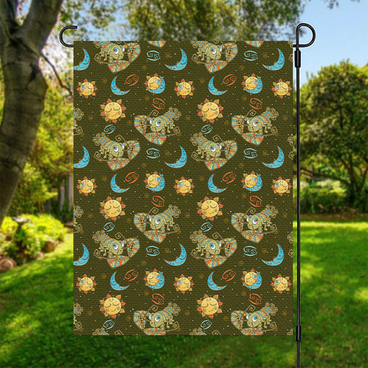 Cute Cartoon Cancer Pattern Print Garden Flag