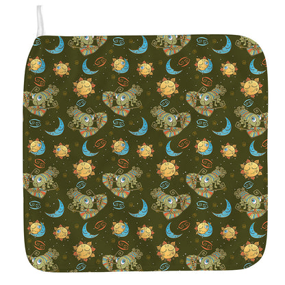 Cute Cartoon Cancer Pattern Print Hand Towel