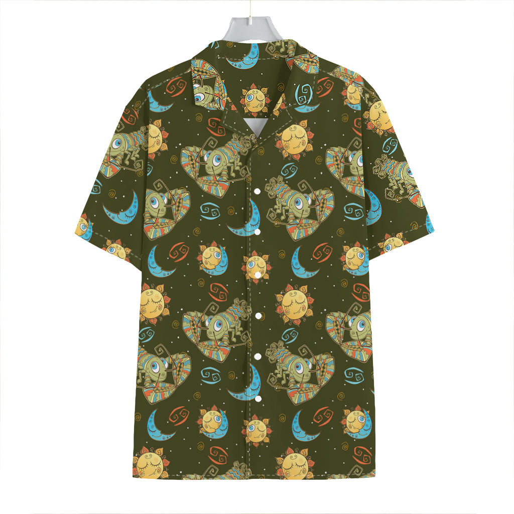 Cute Cartoon Cancer Pattern Print Hawaiian Shirt
