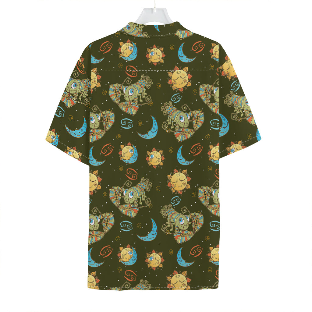 Cute Cartoon Cancer Pattern Print Hawaiian Shirt