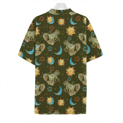 Cute Cartoon Cancer Pattern Print Hawaiian Shirt