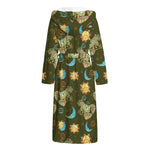 Cute Cartoon Cancer Pattern Print Hooded Bathrobe