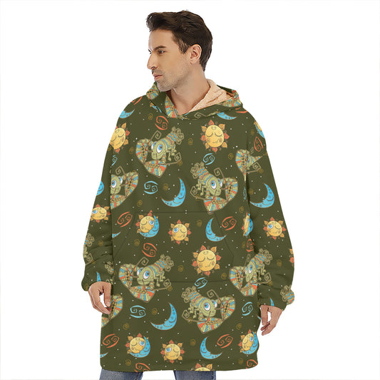 Cute Cartoon Cancer Pattern Print Hoodie Blanket