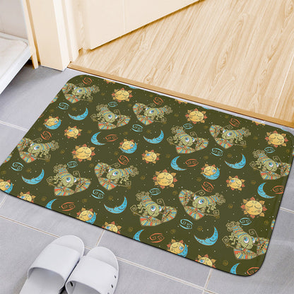 Cute Cartoon Cancer Pattern Print Indoor Door Mat