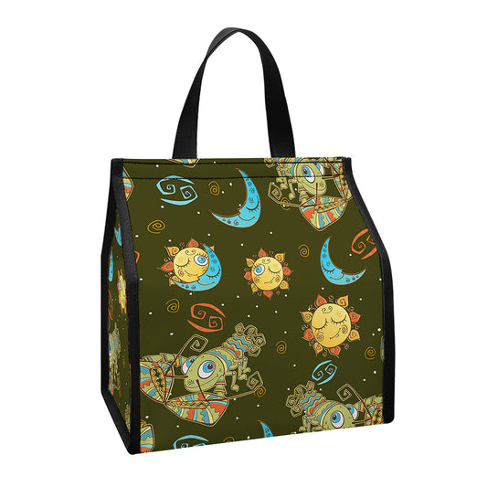 Cute Cartoon Cancer Pattern Print Insulated Lunch Tote