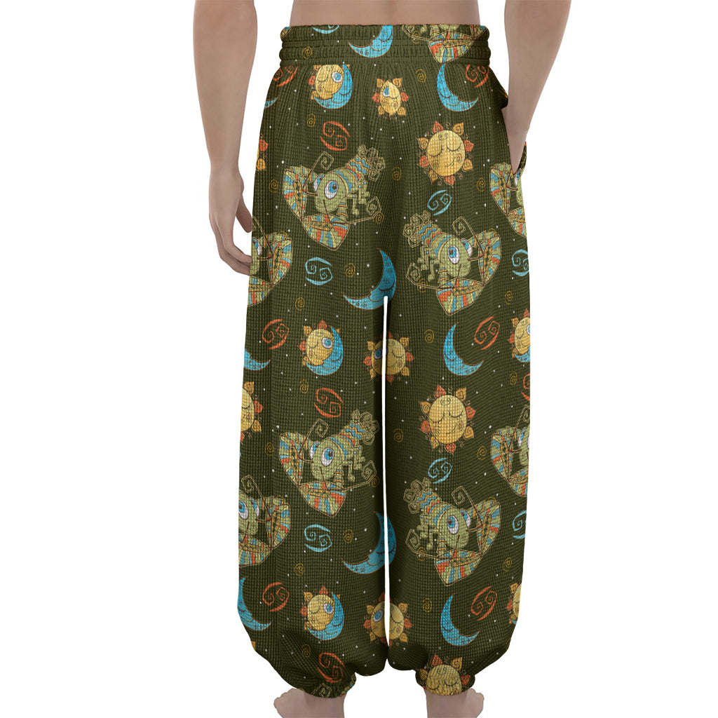 Cute Cartoon Cancer Pattern Print Lantern Pants