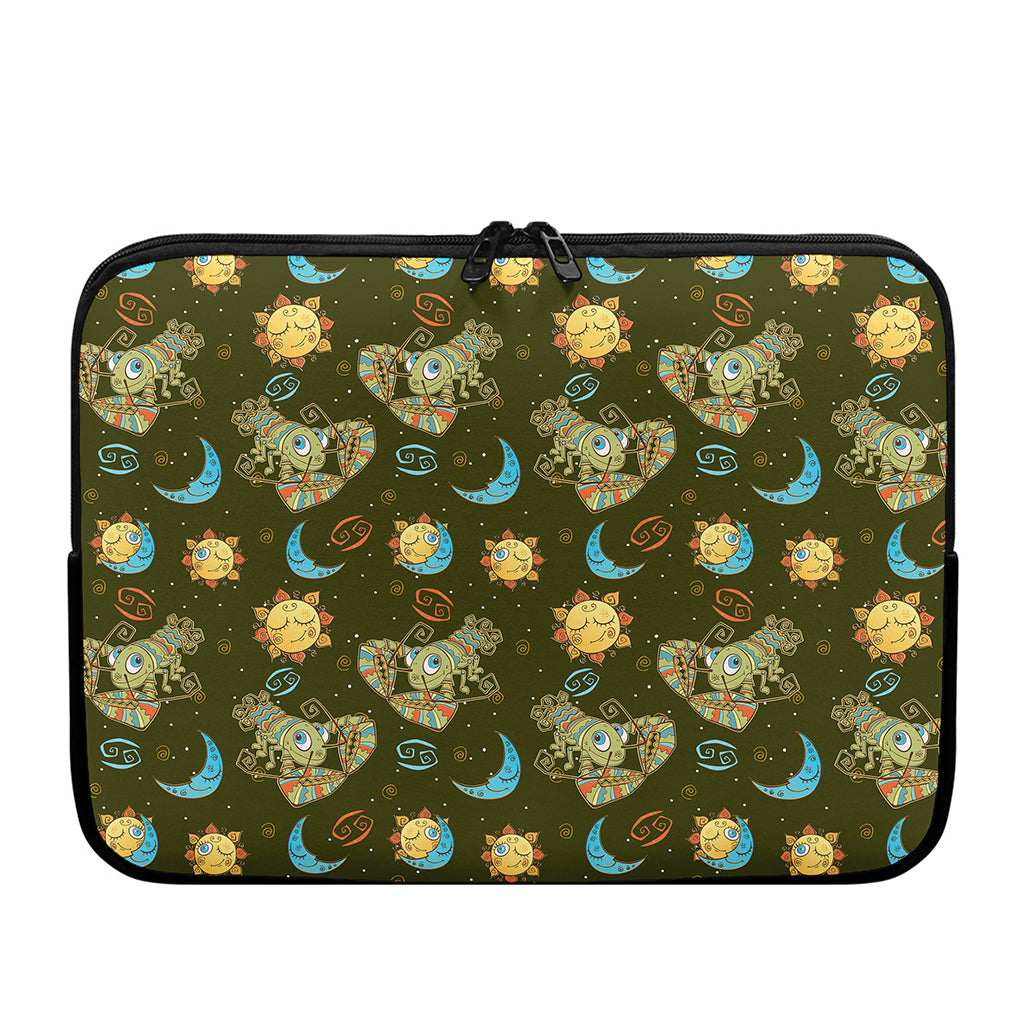 Cute Cartoon Cancer Pattern Print Laptop Sleeve