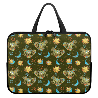 Cute Cartoon Cancer Pattern Print Laptop Sleeve With Handle