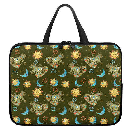 Cute Cartoon Cancer Pattern Print Laptop Sleeve With Handle