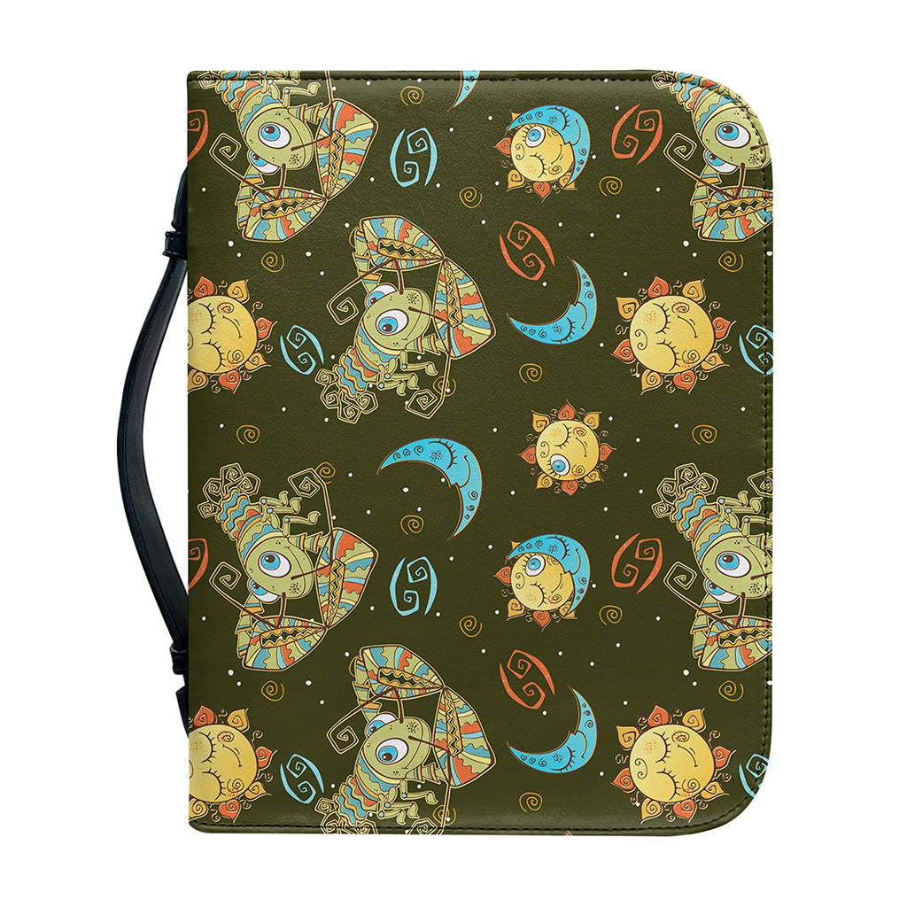 Cute Cartoon Cancer Pattern Print Leather Bible Cover