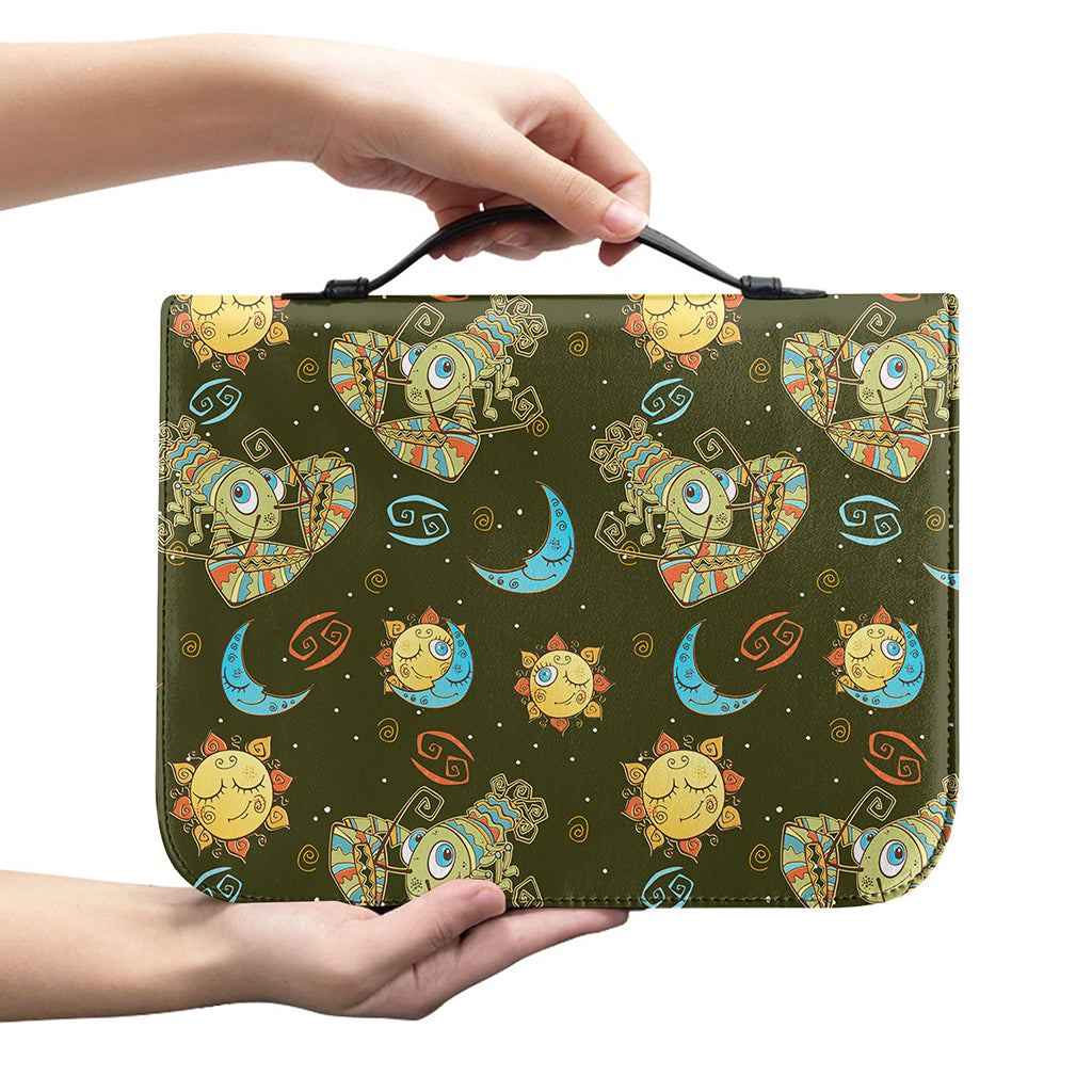 Cute Cartoon Cancer Pattern Print Leather Bible Cover