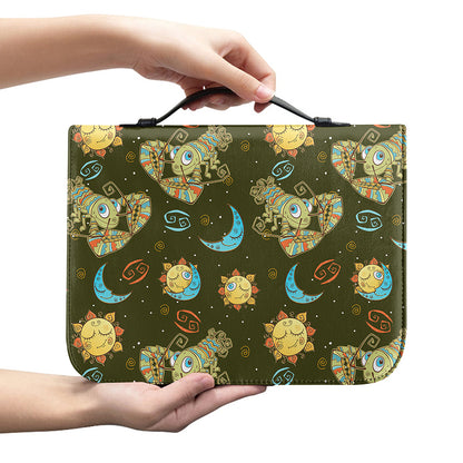 Cute Cartoon Cancer Pattern Print Leather Bible Cover