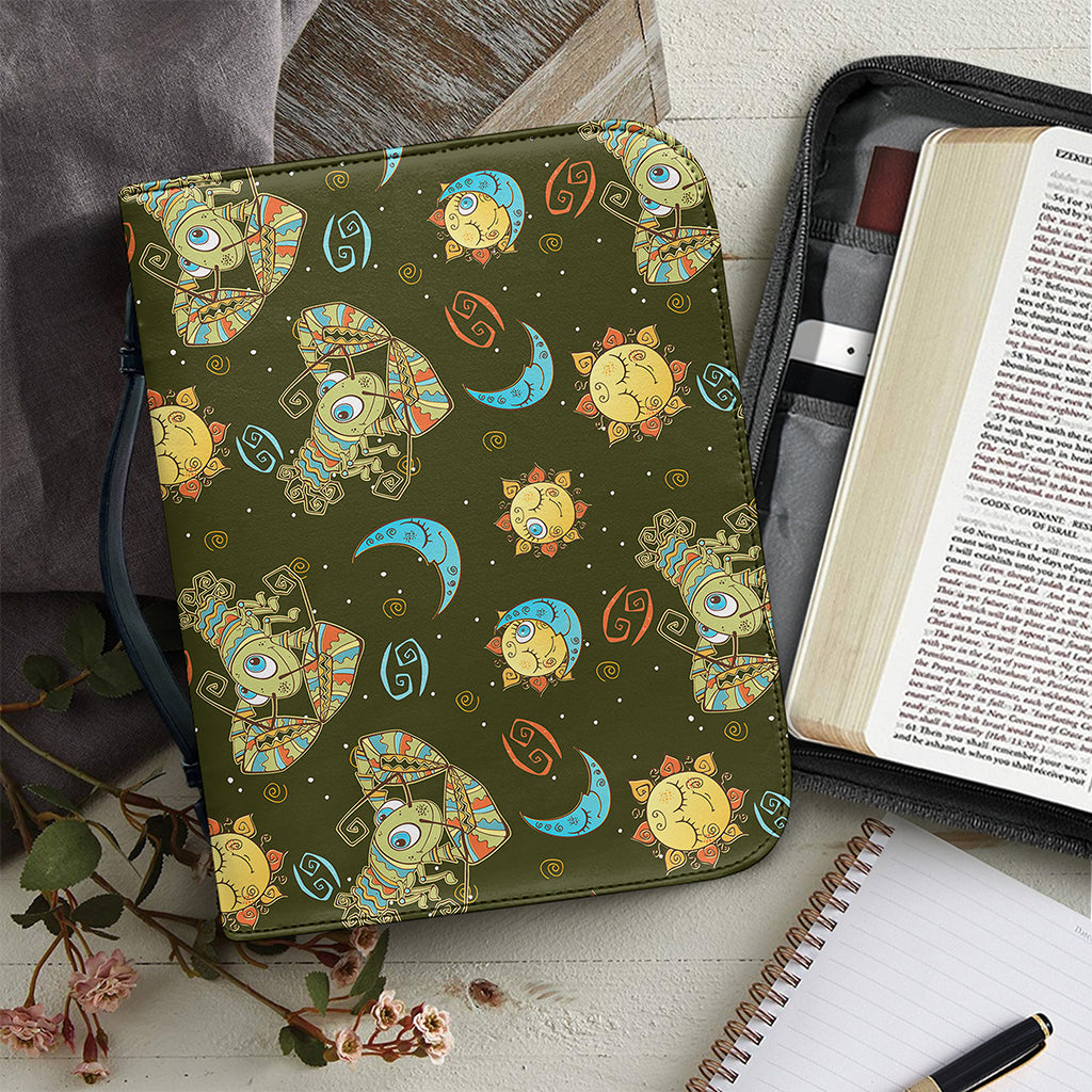 Cute Cartoon Cancer Pattern Print Leather Bible Cover