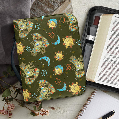 Cute Cartoon Cancer Pattern Print Leather Bible Cover