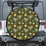 Cute Cartoon Cancer Pattern Print Leather Spare Tire Cover