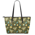 Cute Cartoon Cancer Pattern Print Leather Tote Bag With Zipper