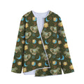 Cute Cartoon Cancer Pattern Print Long Sleeve Short Coat