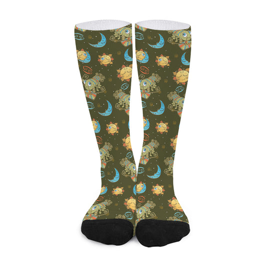 Cute Cartoon Cancer Pattern Print Long Socks