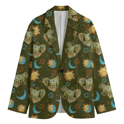 Cute Cartoon Cancer Pattern Print Men's Blazer