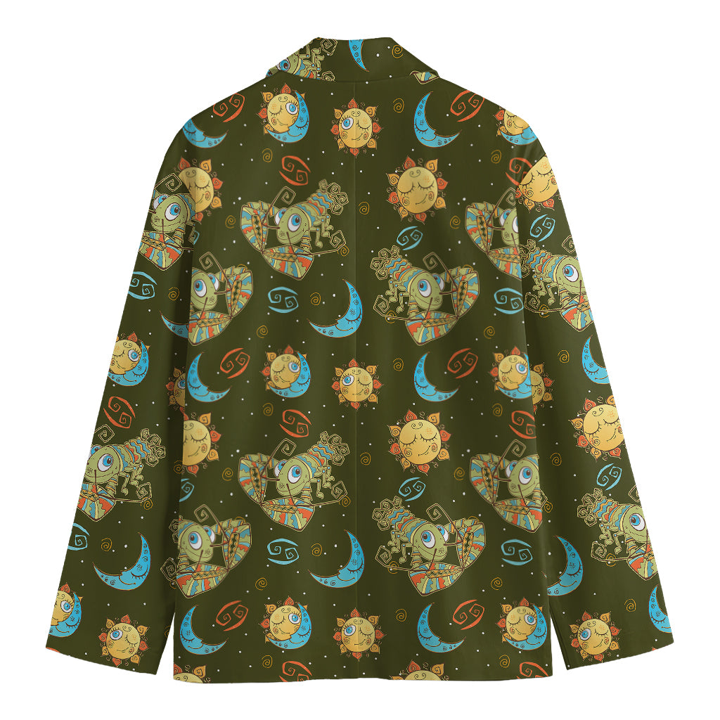 Cute Cartoon Cancer Pattern Print Men's Blazer