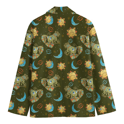 Cute Cartoon Cancer Pattern Print Men's Blazer