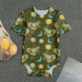Cute Cartoon Cancer Pattern Print Men's Bodysuit