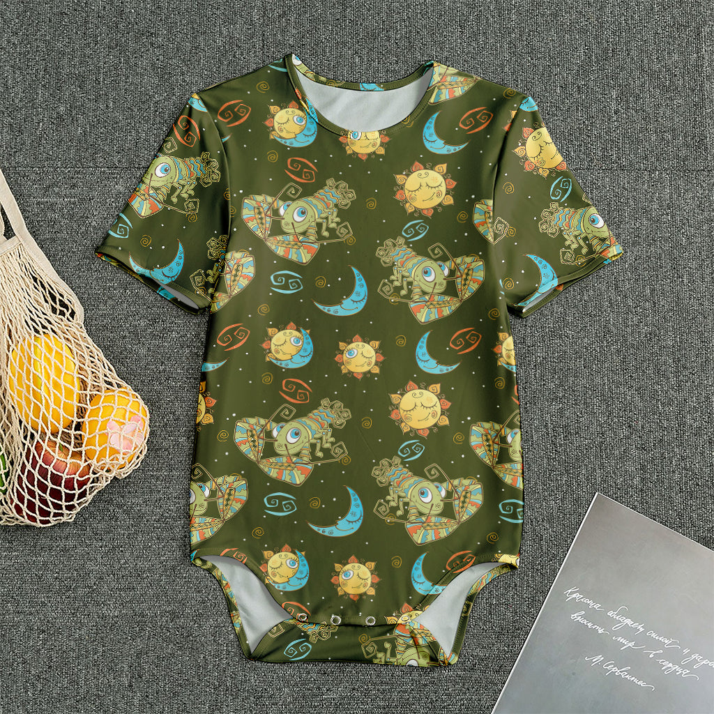 Cute Cartoon Cancer Pattern Print Men's Bodysuit