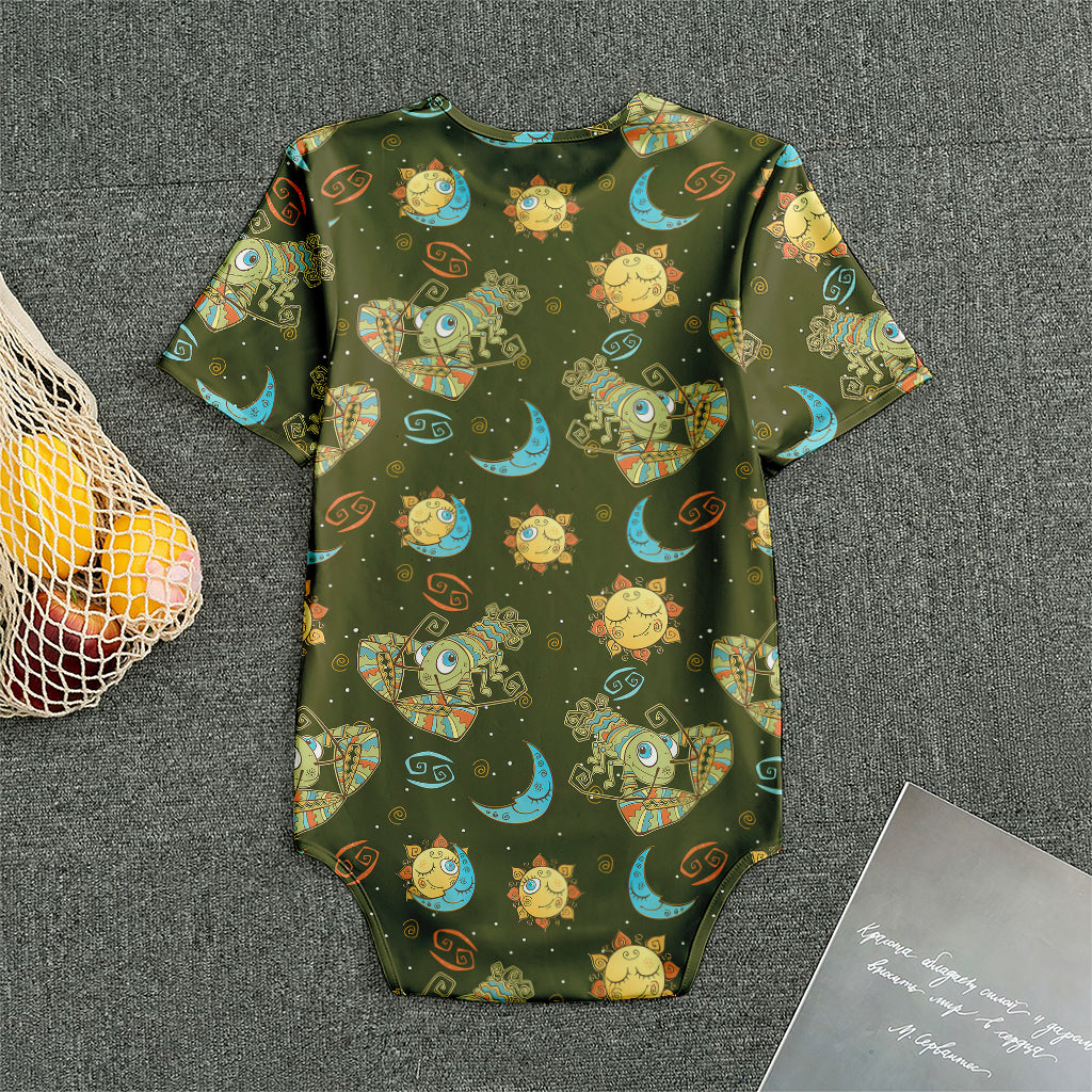 Cute Cartoon Cancer Pattern Print Men's Bodysuit