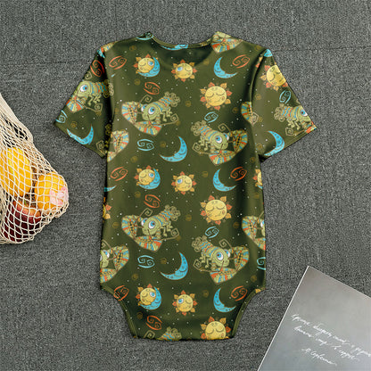 Cute Cartoon Cancer Pattern Print Men's Bodysuit