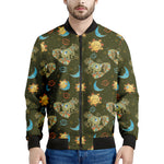 Cute Cartoon Cancer Pattern Print Men's Bomber Jacket