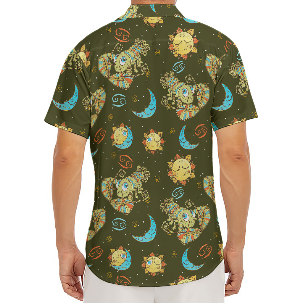 Cute Cartoon Cancer Pattern Print Men's Deep V-Neck Shirt