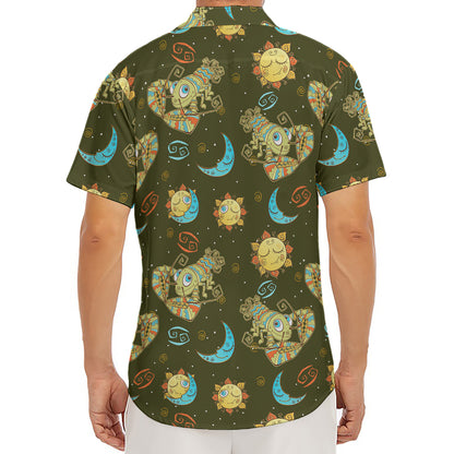 Cute Cartoon Cancer Pattern Print Men's Deep V-Neck Shirt