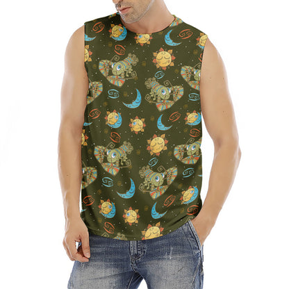 Cute Cartoon Cancer Pattern Print Men's Fitness Tank Top