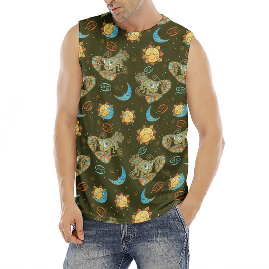 Cute Cartoon Cancer Pattern Print Men's Fitness Tank Top