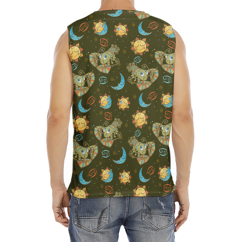 Cute Cartoon Cancer Pattern Print Men's Fitness Tank Top
