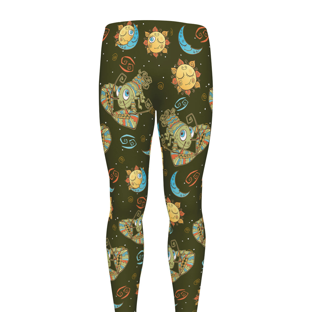 Cute Cartoon Cancer Pattern Print Men's leggings