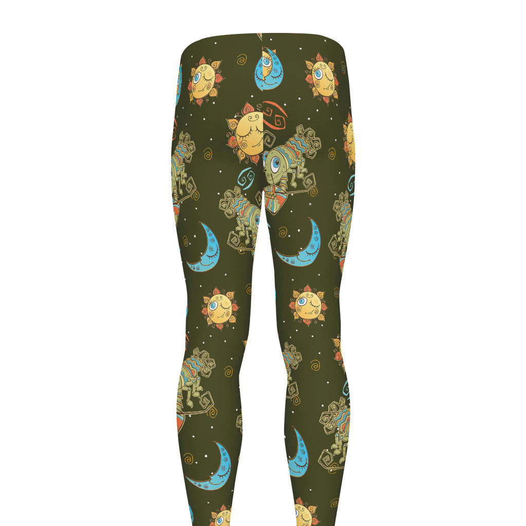 Cute Cartoon Cancer Pattern Print Men's leggings
