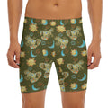 Cute Cartoon Cancer Pattern Print Men's Long Boxer Briefs