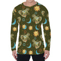 Cute Cartoon Cancer Pattern Print Men's Long Sleeve T-Shirt