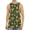 Cute Cartoon Cancer Pattern Print Men's Muscle Tank Top