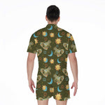Cute Cartoon Cancer Pattern Print Men's Rompers