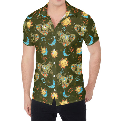 Cute Cartoon Cancer Pattern Print Men's Shirt