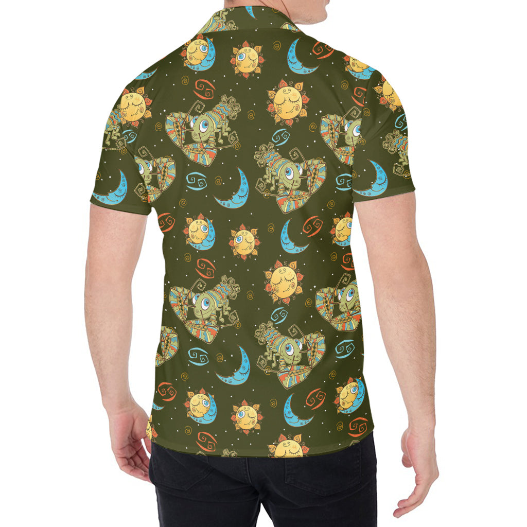 Cute Cartoon Cancer Pattern Print Men's Shirt