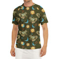 Cute Cartoon Cancer Pattern Print Men's Short Sleeve Rash Guard