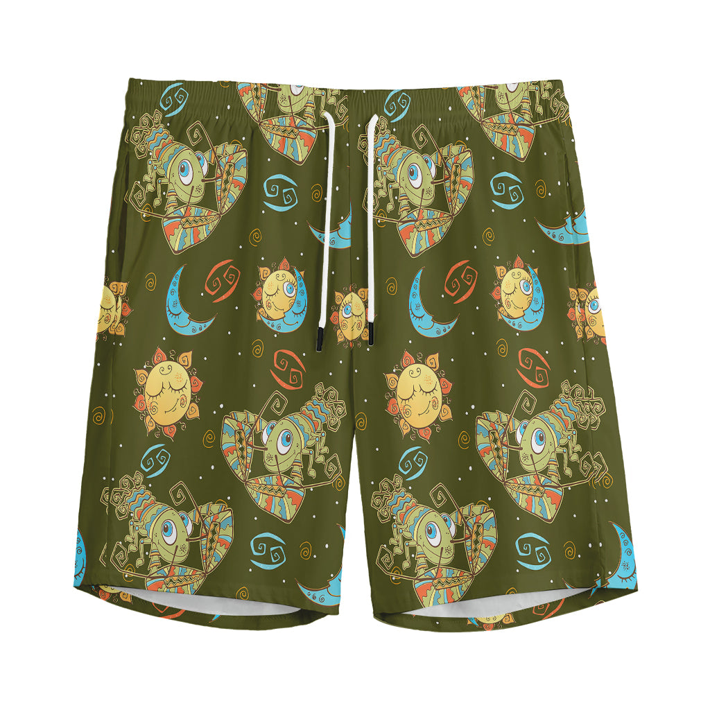 Cute Cartoon Cancer Pattern Print Men's Sports Shorts