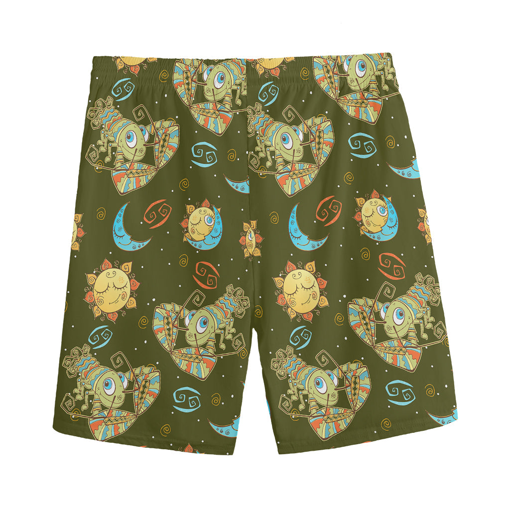 Cute Cartoon Cancer Pattern Print Men's Sports Shorts